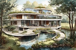 Projekt Luxus-Villa Öko als Bild-Lizenz zu Ihrem Projekt by Luxdesign369.com-900€